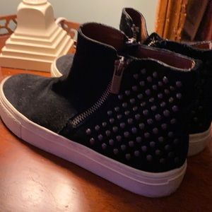 Black studded Lucky brand sneaker boots size 6